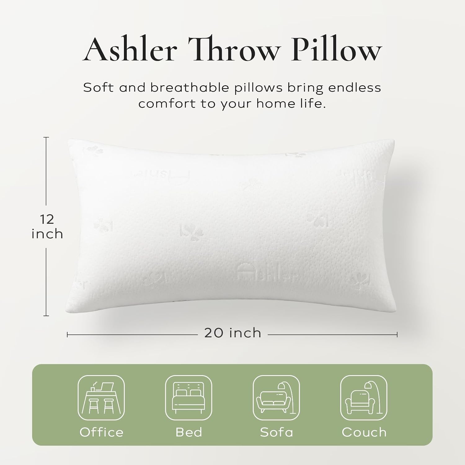 AUCT 14284 - Ashler Home Deco Throw Pillows Insert- 12x20 Pillow Inserts - Image 2