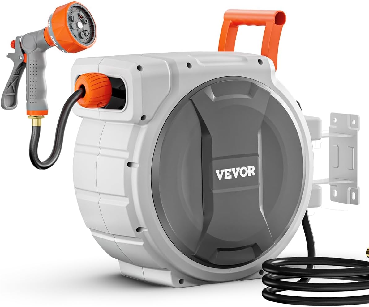 AUCT 12557 - $140 VEVOR Retractable Garden Hose Reel, 5/8 Inch x 100 ft W