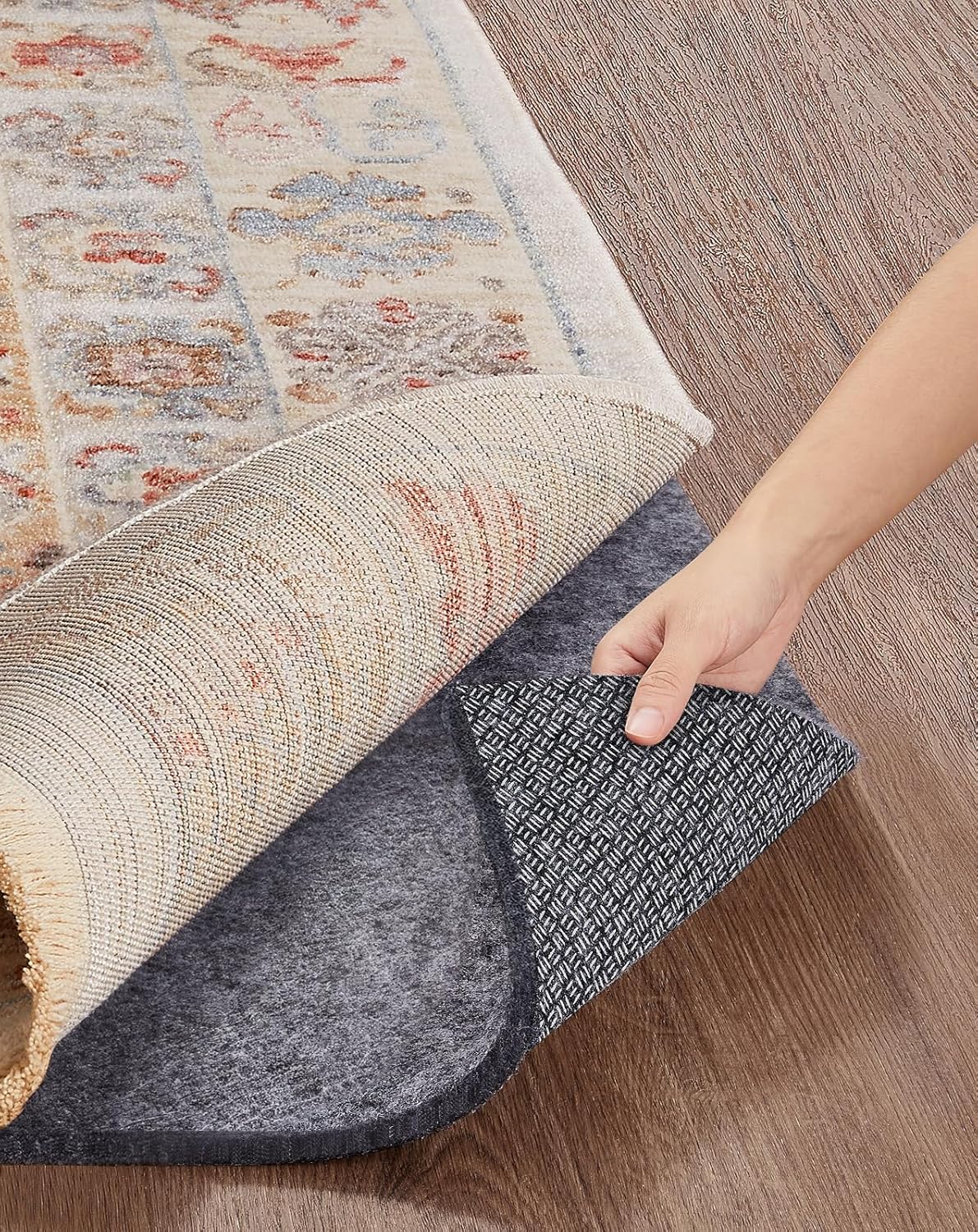 AUCT 14285 - Veken Non Slip Cushioned Runner Rug Pad Gripper 2 x 7 Ft, Fe