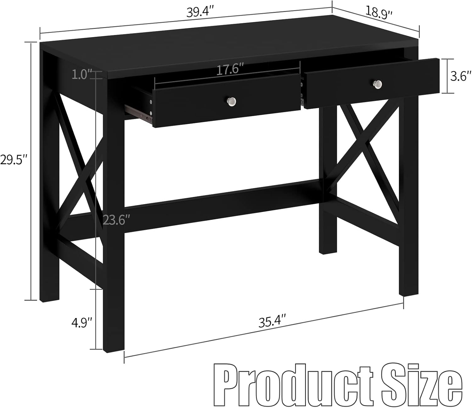 AUCT 13136d - $140 ChooChoo Computer Desk Study for Home Office, Modern Si - Image 3