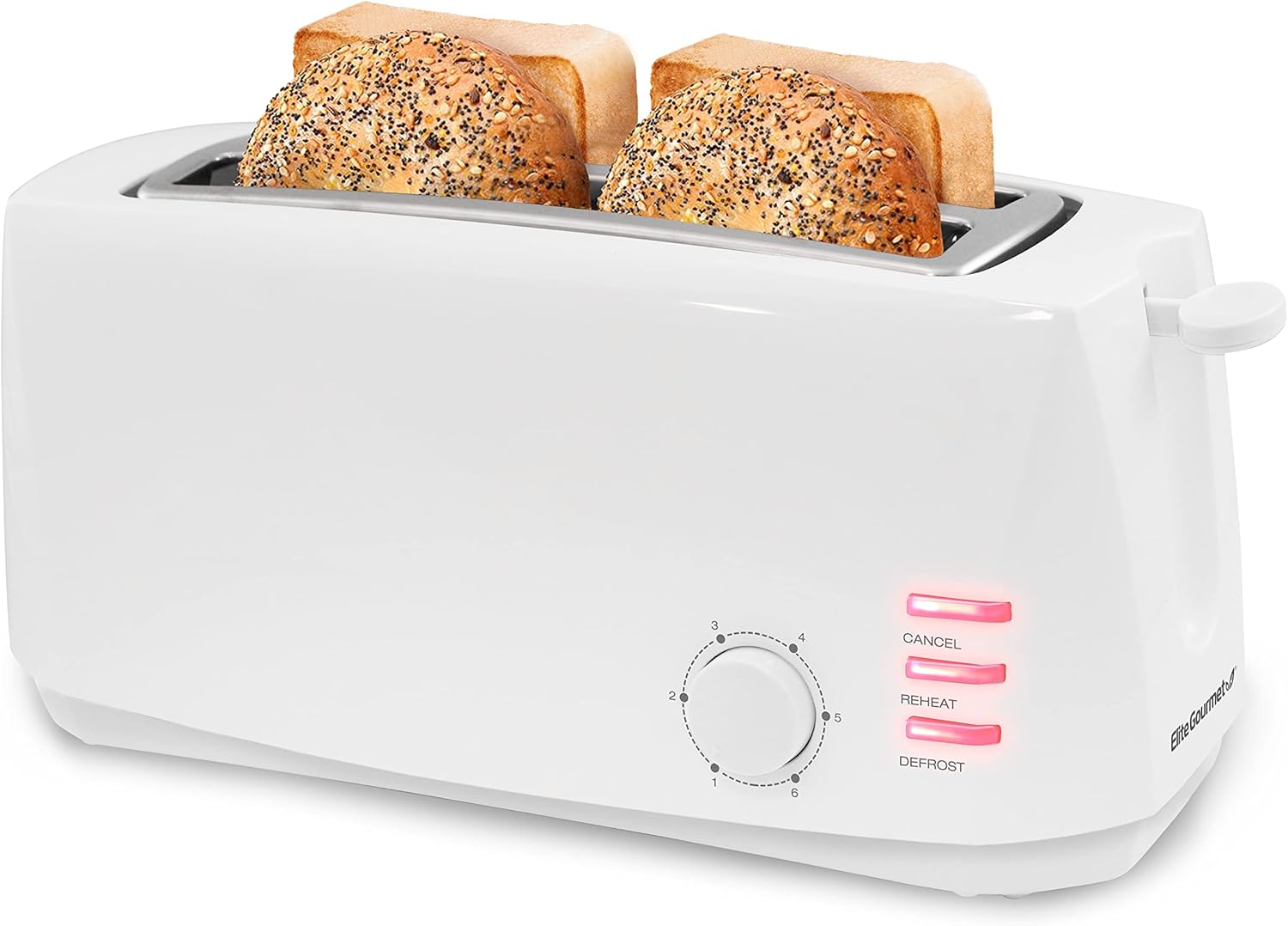 AUCT 14341 - Elite Gourmet ECT-4829 Long Slot 4 Slice Toaster, 6 Toast Se