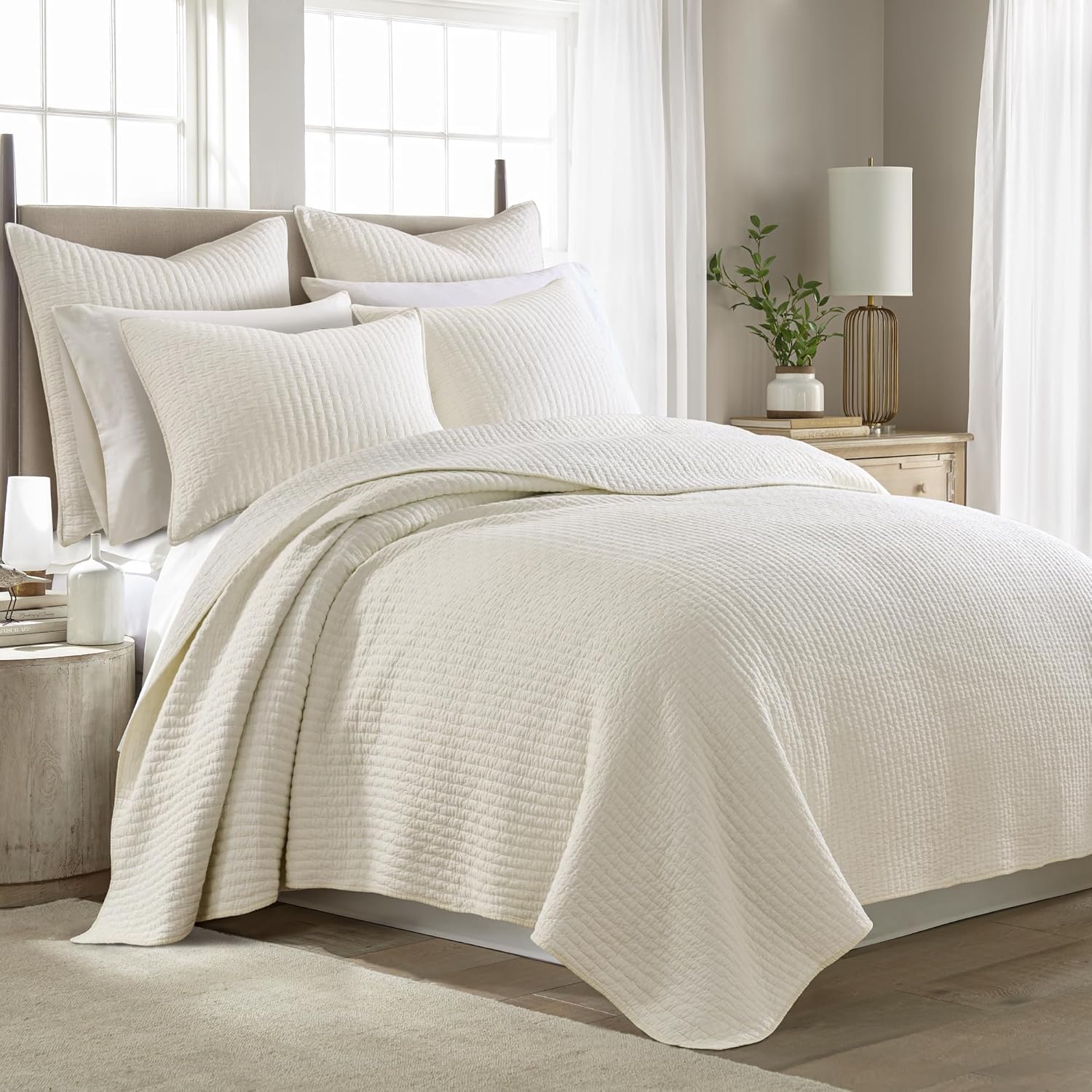 AUCT 13224 - $141 Levtex Home - Cross Stitch Quilt Set - 100% Cotton - Ki