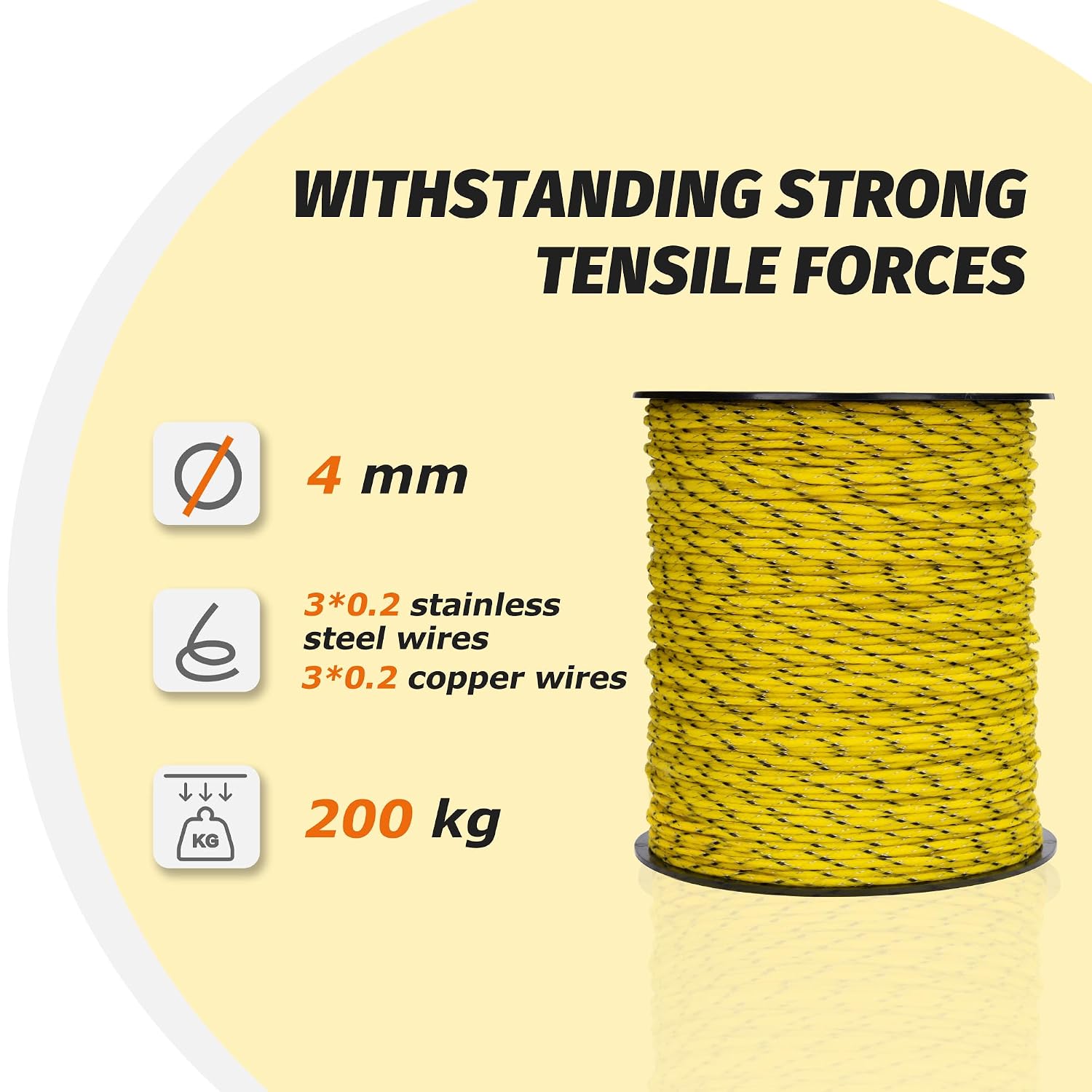 AUCT 13541 - $65 Electric Fence Wire, Braided Polyrope 1312 Feet, 4mm Dia - Image 4