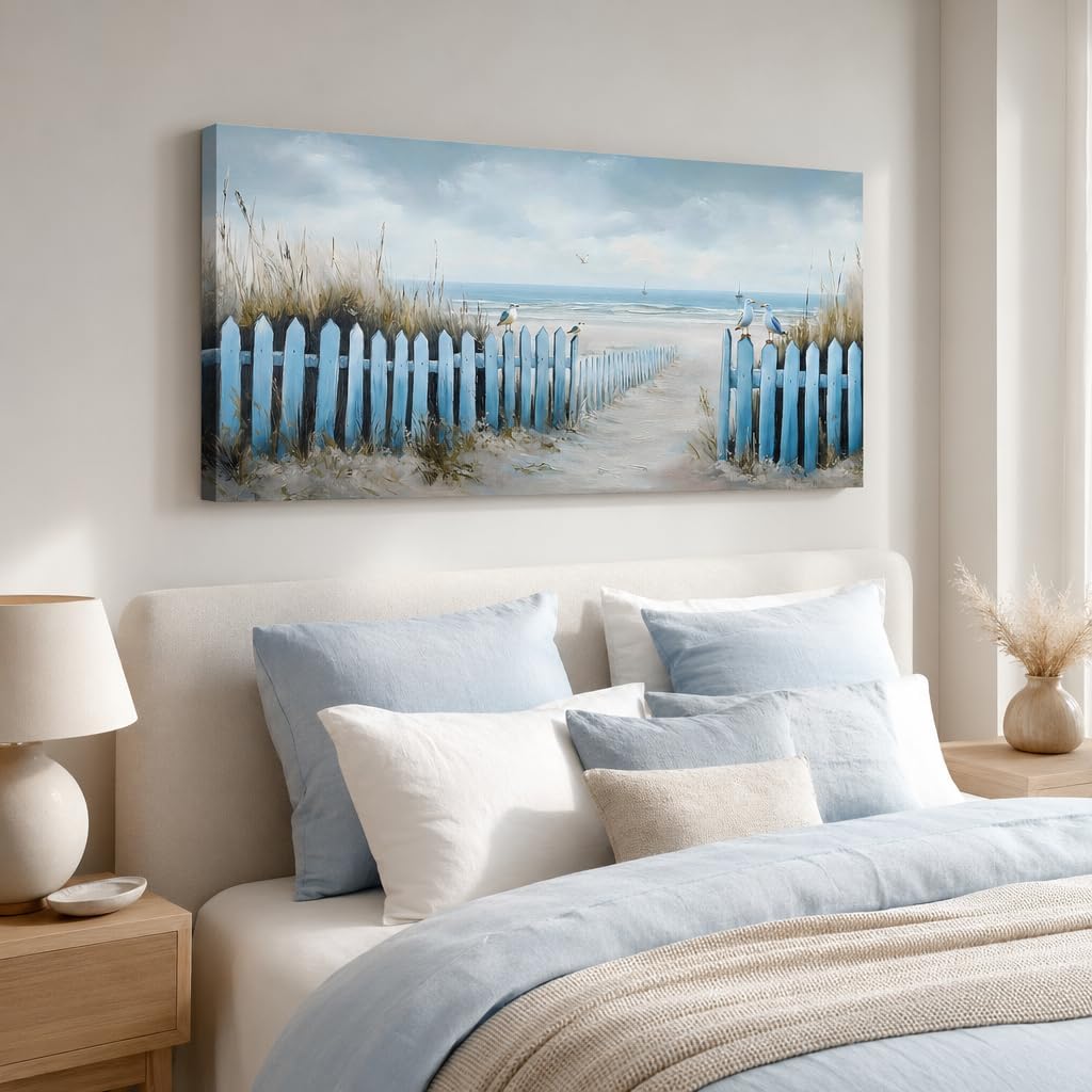 AUCT 12673 - $126 Wall Art for Living Room Large Beach Oil Painting Ocean - Image 2
