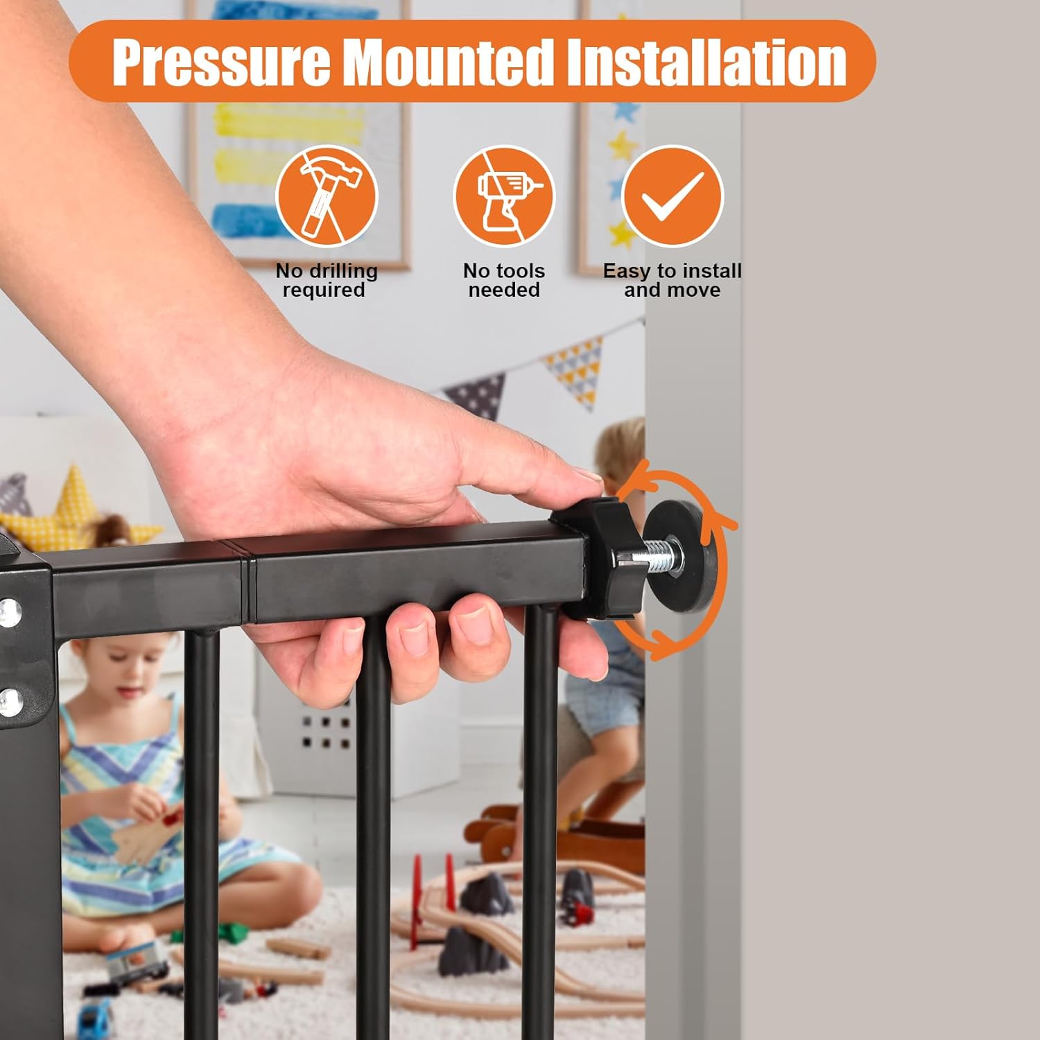AUCT 14331 - $60 keny 29"-42.5" Baby Gate for Stairs, Auto Close Safety D - Image 2