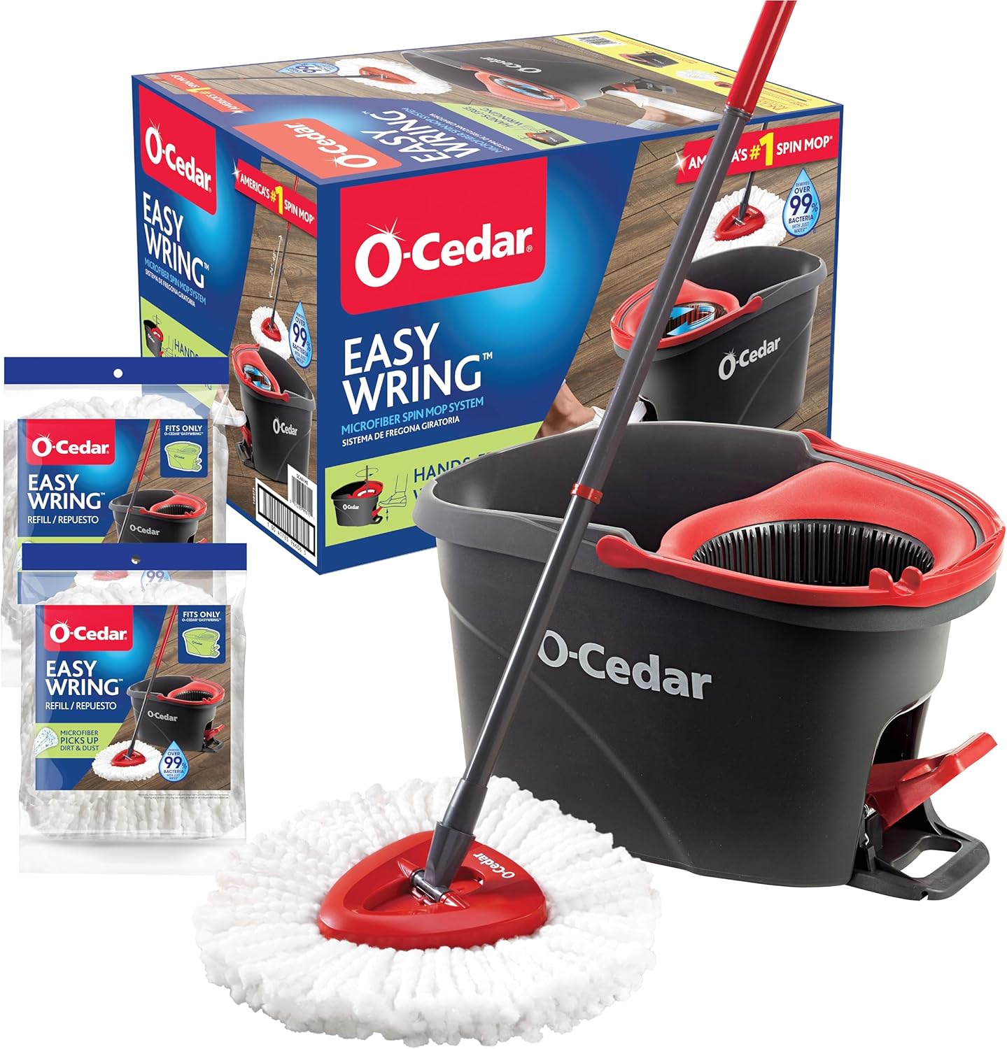 AUCT 13287 - O-Cedar EasyWring Microfiber Spin Mop & Bucket Floor Cleanin