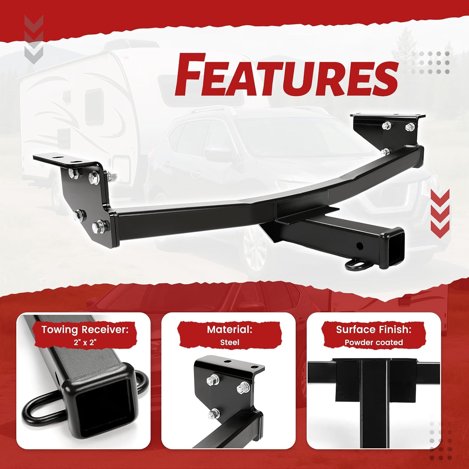AUCT 14336 - $96 ECOTRIC 2" Class 3 Tow Trailer Hitch Receiver Compatible - Image 3