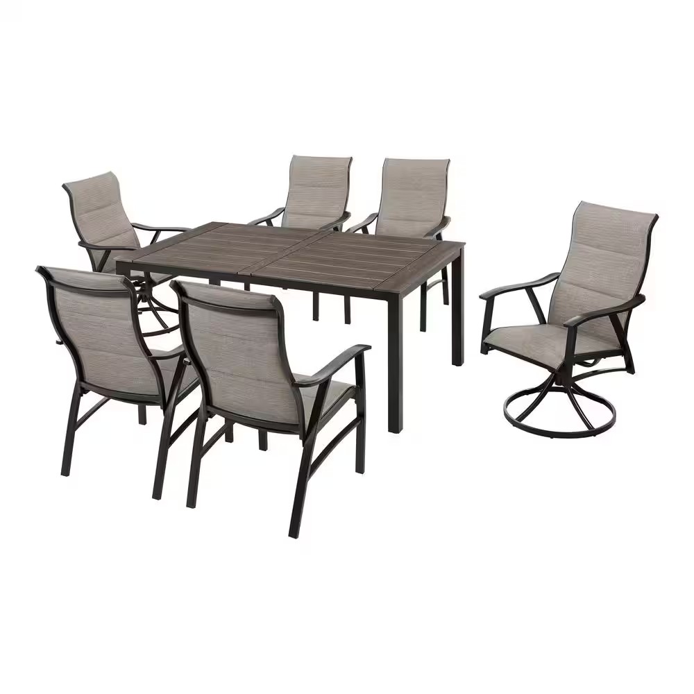AUCT 14381pa - $799 Hampton Bay Felton Falls 7-Piece Padded Sling Outdoor D - Image 2