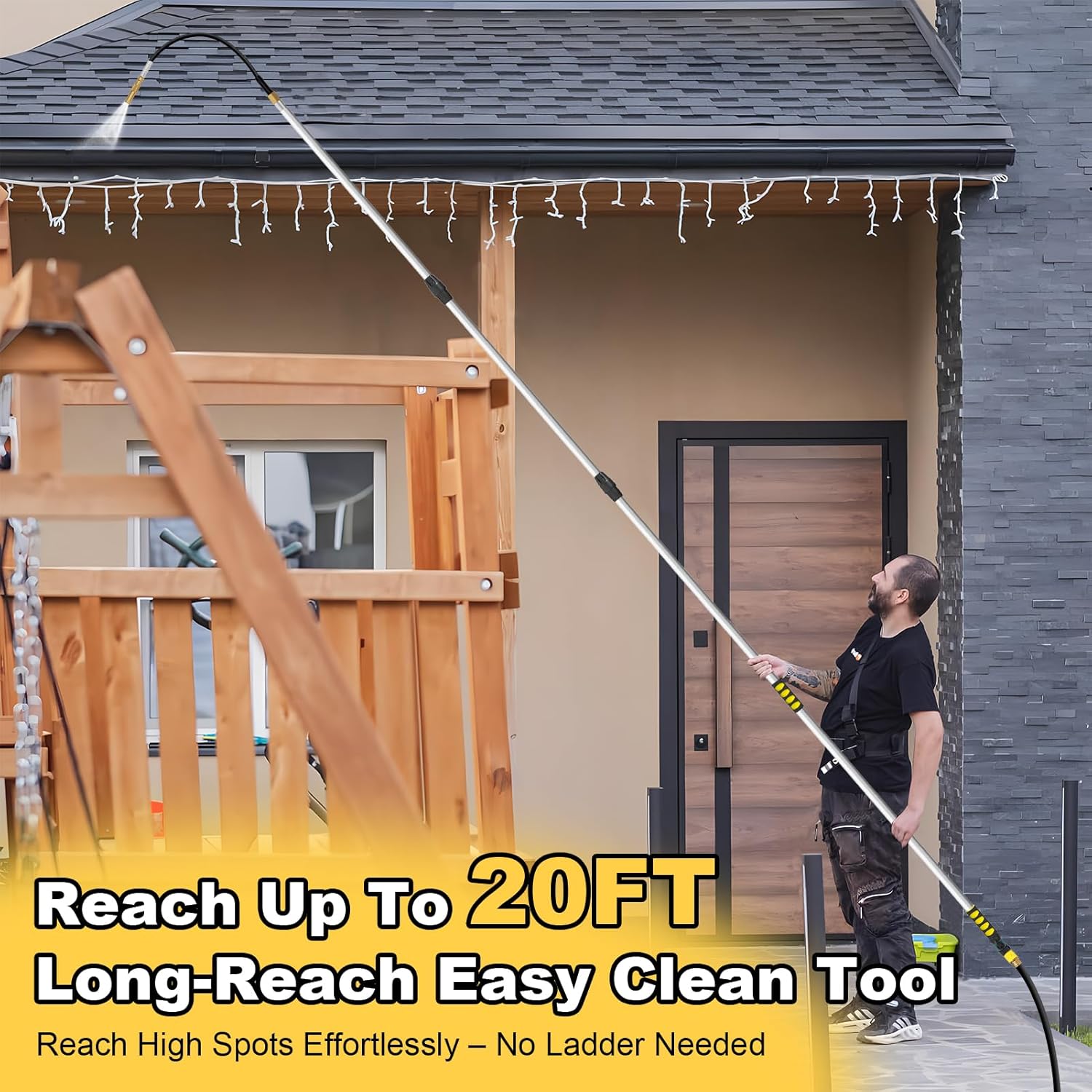 AUCT 13100 - 20FT Reach Telescopic Gutter Cleaning Tools from Ground, Rai - Image 2