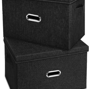 AUCT 13199 - $57 Large Linen Fabric Foldable Storage Bins with Removable