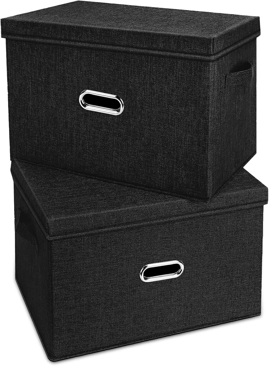 AUCT 13199 - $57 Large Linen Fabric Foldable Storage Bins with Removable