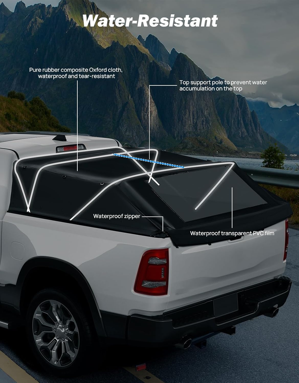 AUCT 12731 - $200 JOYTUTUS Truck Bed Soft Topper Compatible with 2019-202 - Image 4