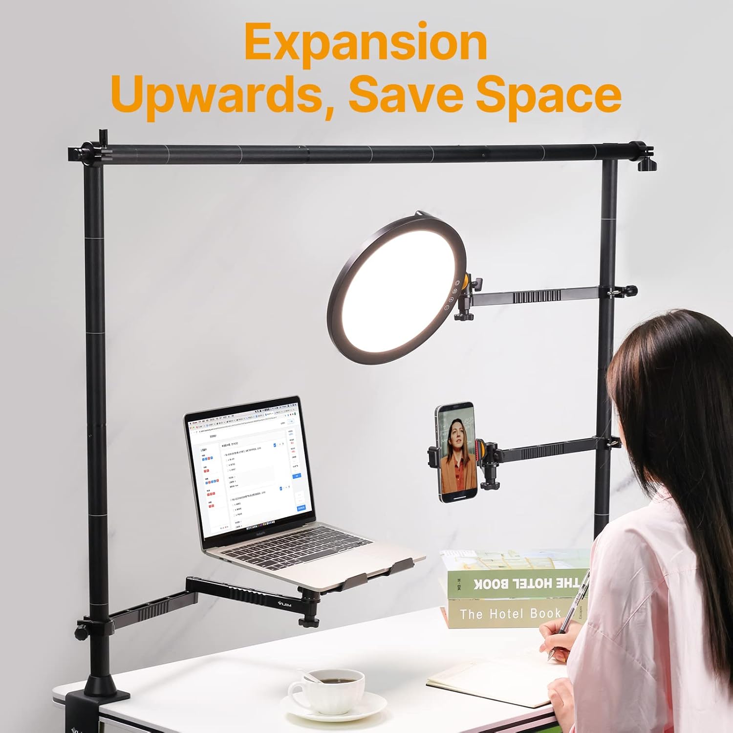 AUCT 14315 - $104 JUSMO LS15 Pro Camera Desk Mount, Aluminum Overhead Cam - Image 3