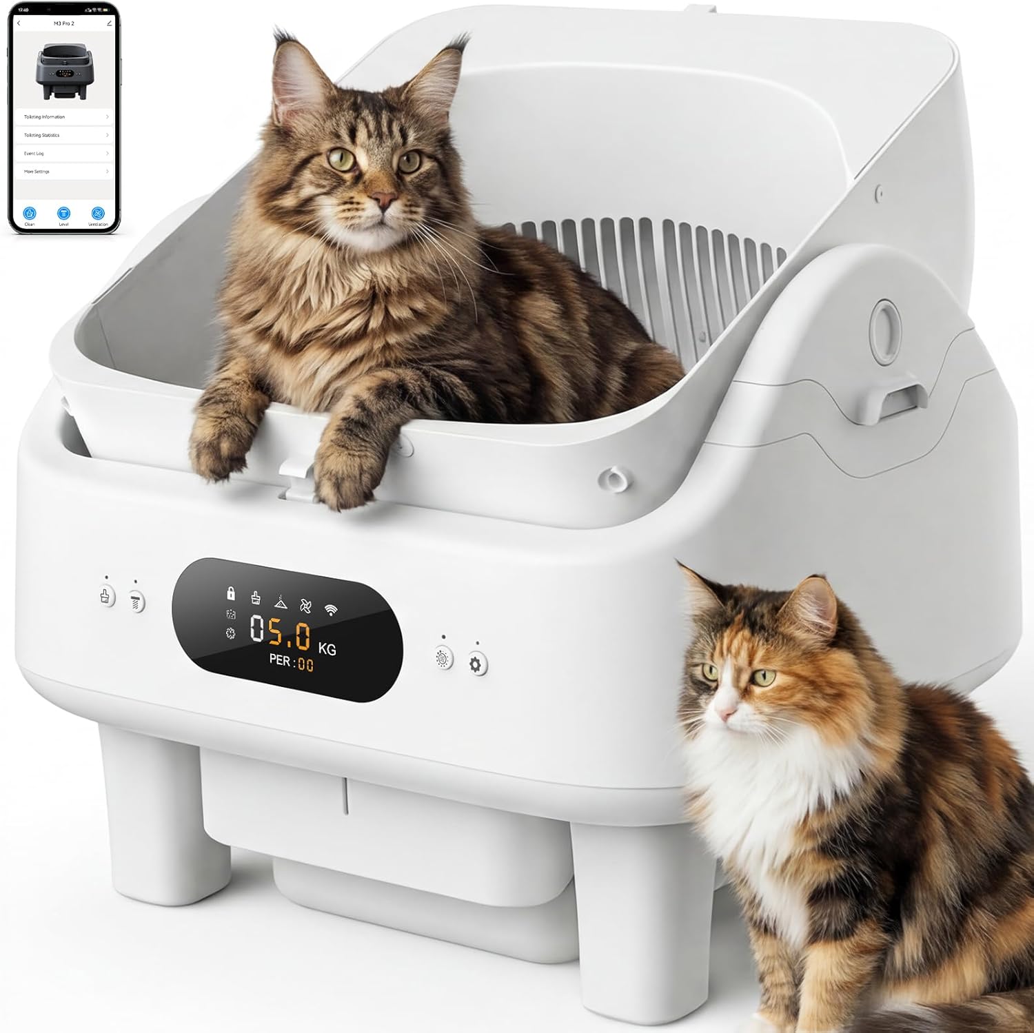 AUCT 12097 - $300 Automatic Litter Box, Cypcat Smart Self Cleaning Cat Li