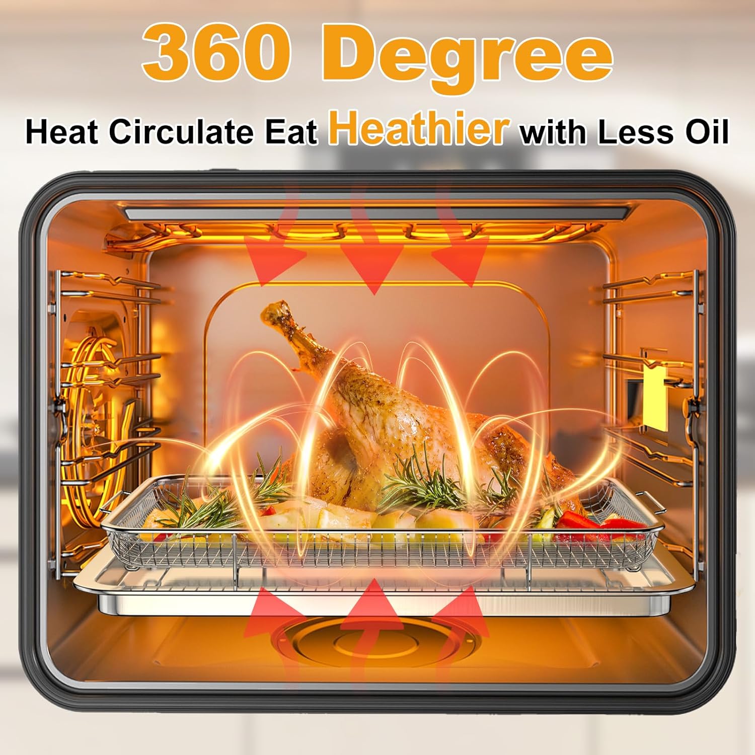 AUCT 13370 - DONGULI Air Fryer Basket Oven - 2 Set Large Air Fryer Basket - Image 4