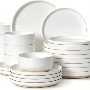 AUCT 13066 - $90 Plates and Bowls Sets, Scratch Resistant Dinnerware Sets
