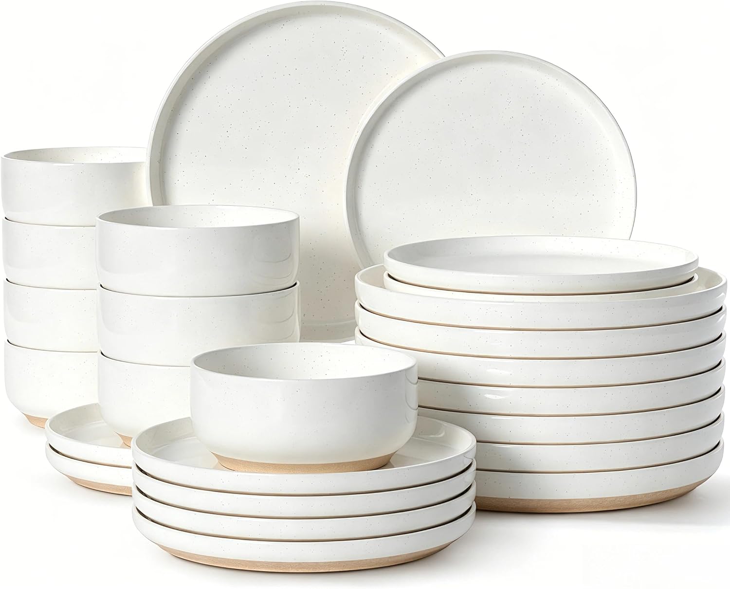 AUCT 13066 - $90 Plates and Bowls Sets, Scratch Resistant Dinnerware Sets