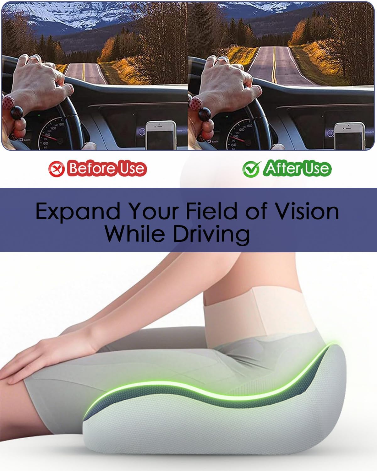 AUCT 13246 - Adult Booster Seat Cushion for Car Truck - 4.7" Thick Ergono - Image 2