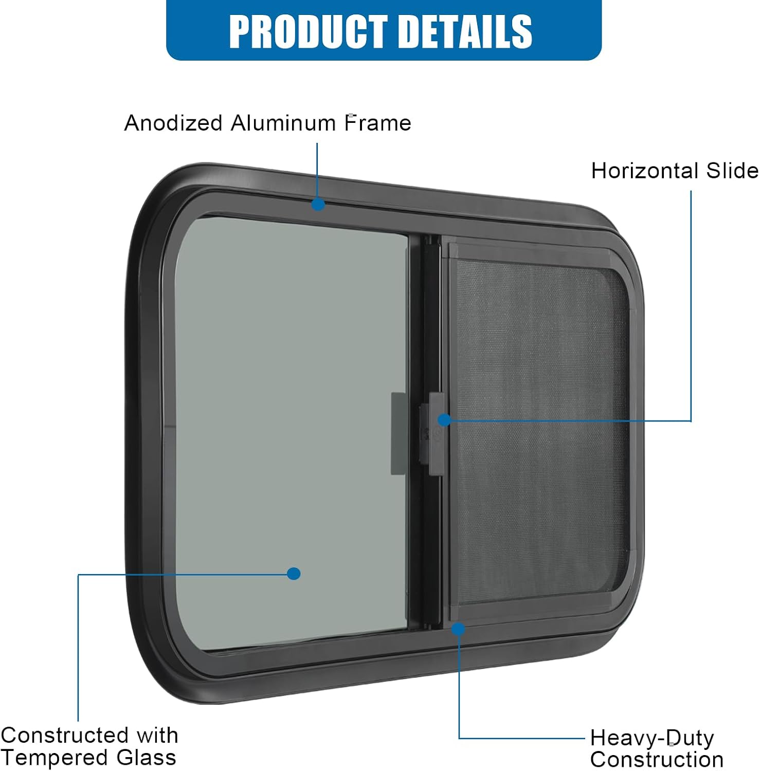 AUCT 14212 - $173 2 Pack Horizontal RV Windows, 24" W x 20" H Tinted Slid - Image 4