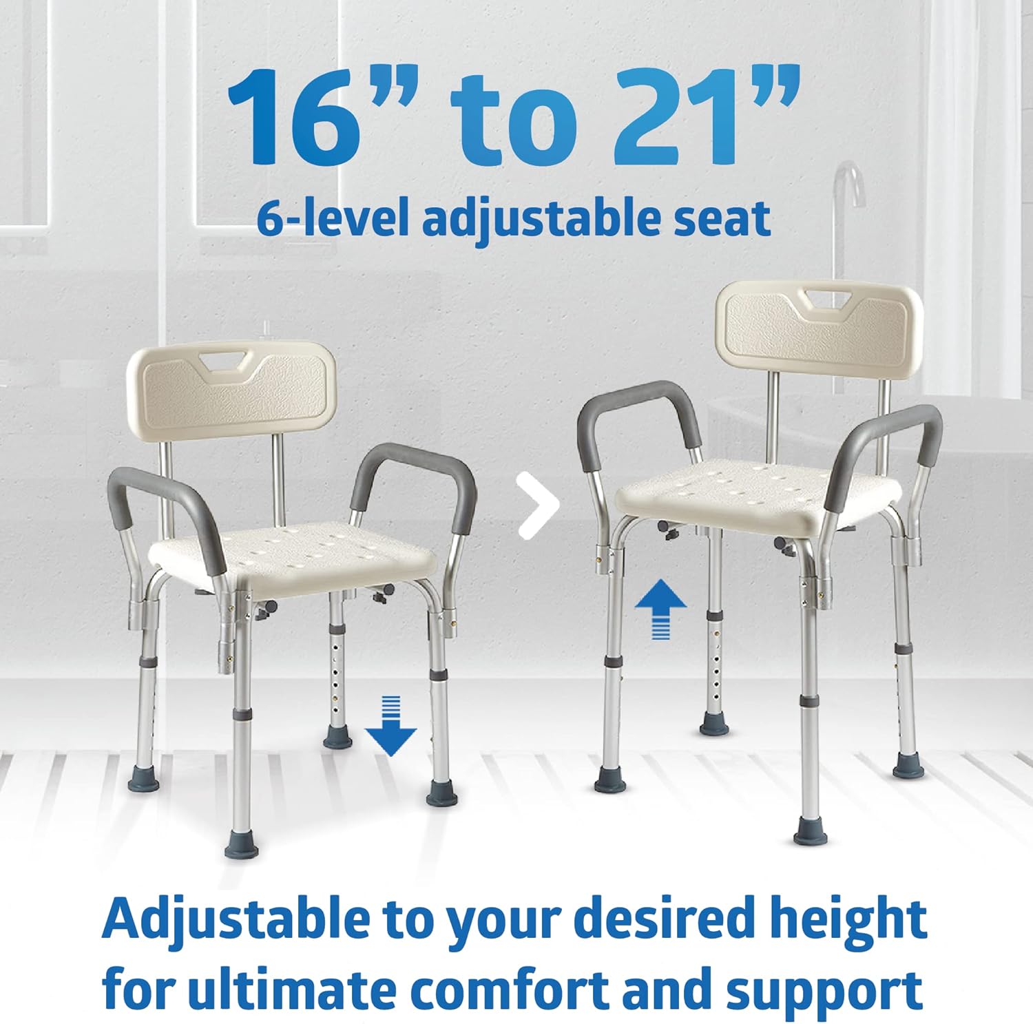 AUCT 13304 - Medline Shower Chair with Backrest and Padded Armrests - 350 - Image 4