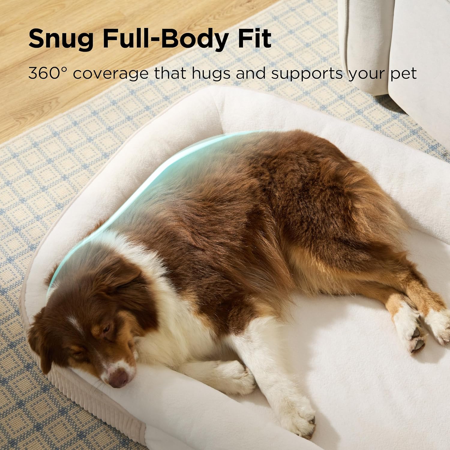 AUCT 13386 - $57 Bedsure Orthopedic Dog Beds Large Sized Dog - 360 Oval - Image 3