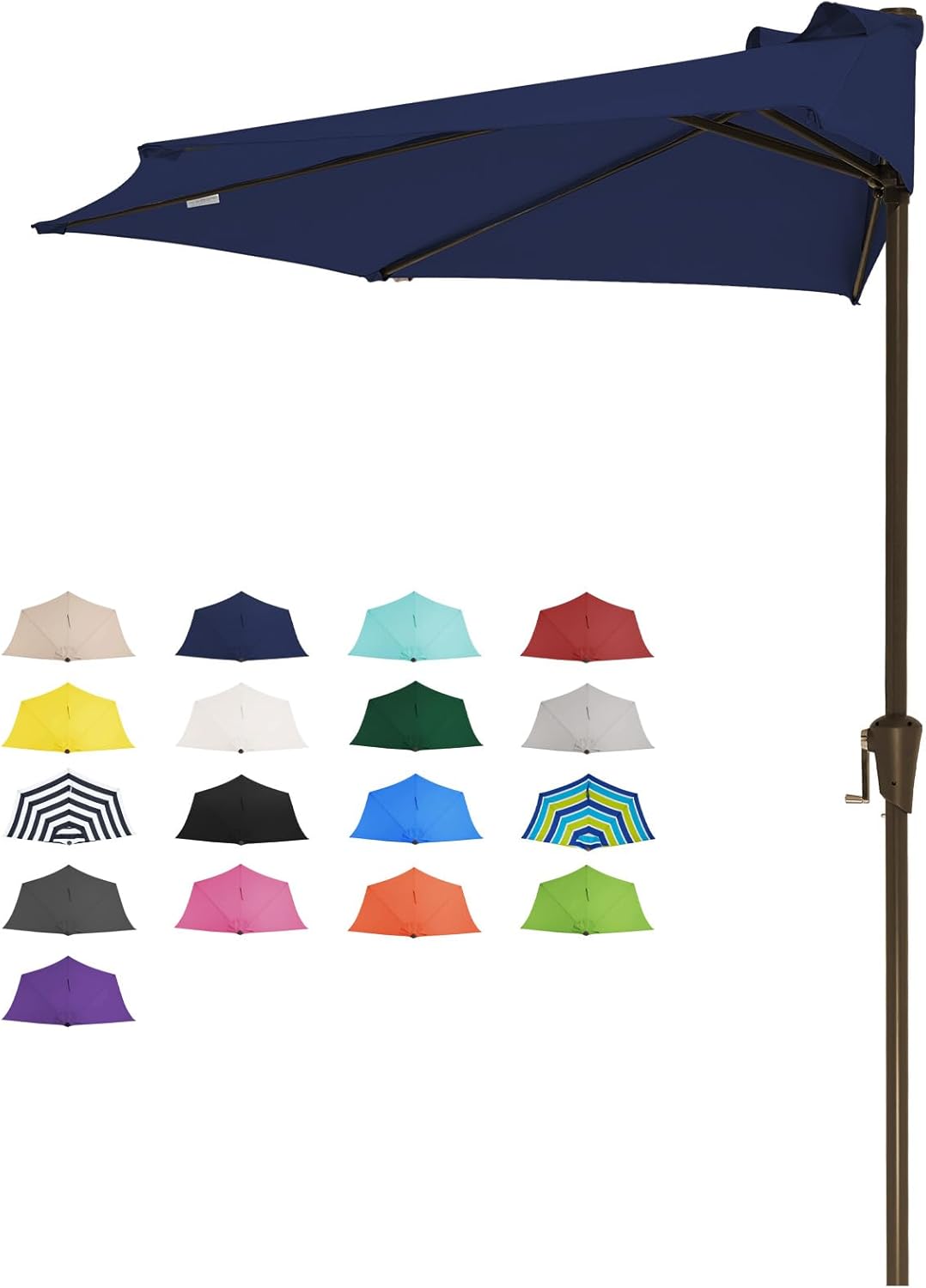 AUCT 14345 - $53 JEAREY 9ft Half Umbrella Outdoor Patio Umbrella Market U