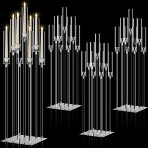 AUCT 14636 - $183 Tessco 4 Set 9 Arm Acrylic Candelabra Candle Holder 42.