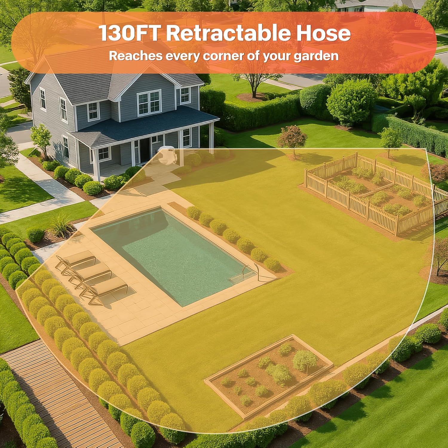 AUCT 11881 - $176 Ayleid Retractable Garden Hose Reel,1/2 in x 130 ft Wal - Image 4