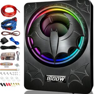 AUCT 13615 - $121 1600W Slim Underseat Subwoofer with Built-in Amp 10 Inc