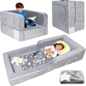 AUCT 13307 - $92 Portable Toddler Travel Bed, 2 in 1 Foldable Toddler Bed