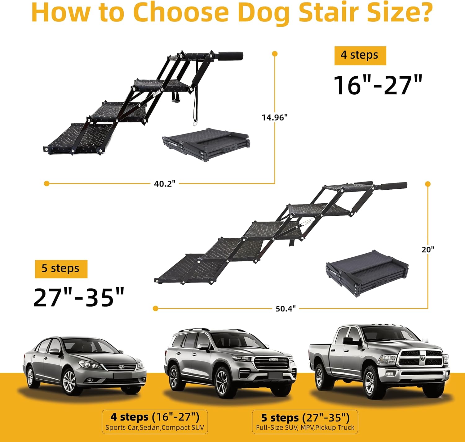 AUCT 13373 - $60 Dog Stairs 5 Steps Foldable Dog Ramp with Non-Slip Surfa - Image 3