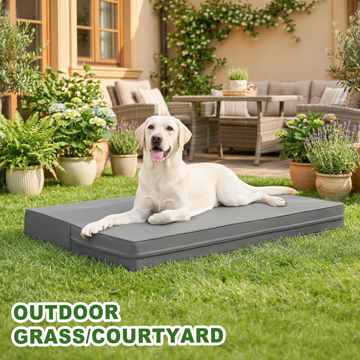 AUCT 13285 - Vonabem Outdoor Waterproof Dog Bed Washable, Extra Large Cra - Image 4