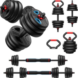AUCT 14339 - $92 FITPLAM Adjustable dumbbell set,20/35/45/55/70/90lbs Fre