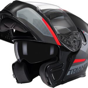 AUCT 14182 - $70 TRIANGLE Modular Motorcycle Helmets for Men Flip Up Full