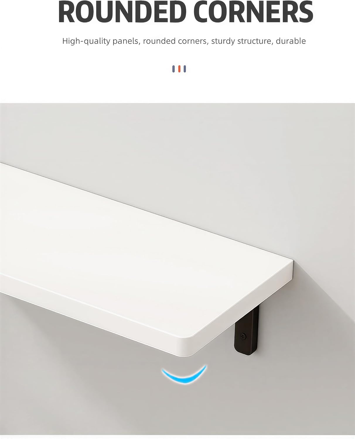 AUCT 13600 - White Floating Shelves Set of 6 for Wall Decor, 16.54Inch Fl - Image 4