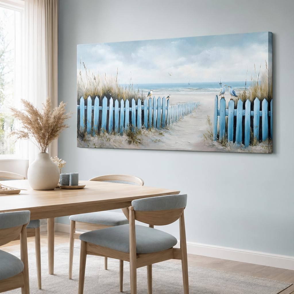 AUCT 12673 - $126 Wall Art for Living Room Large Beach Oil Painting Ocean - Image 4