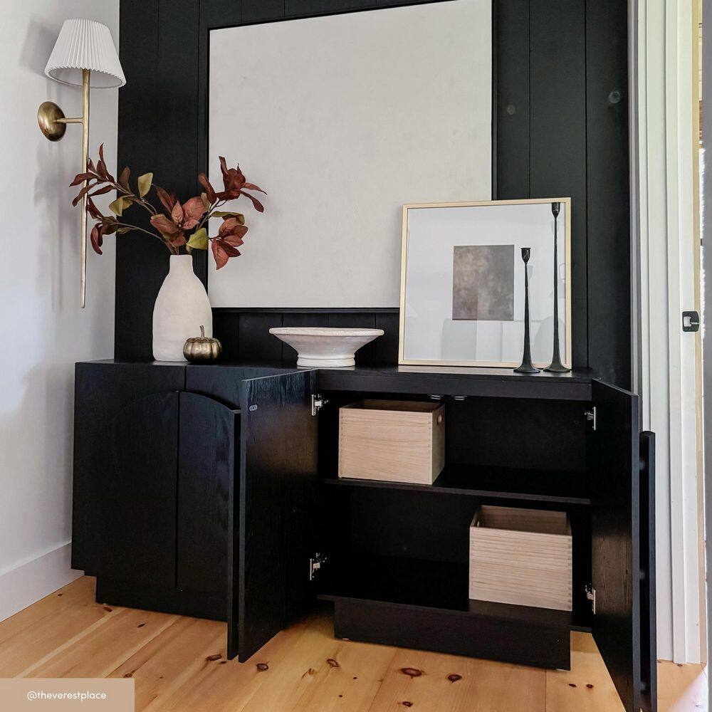 AUCT 14398 - $330 Nathan James Iris Black Oak 31 in. Mid-Century Modern W - Image 3