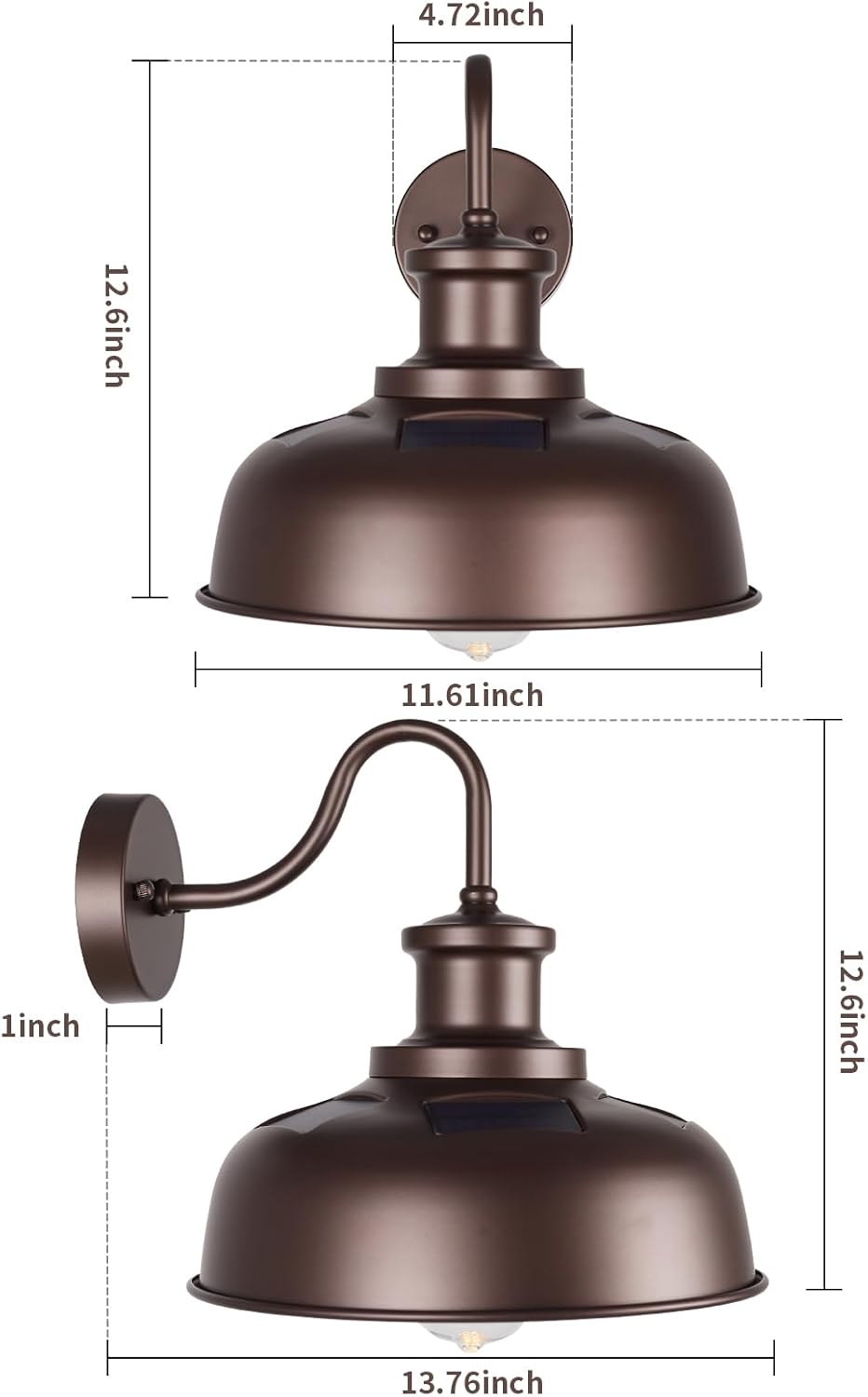 AUCT 13262 - $108 Solar Barn Lights for Outside, Outdoor Wall Light Solar - Image 2