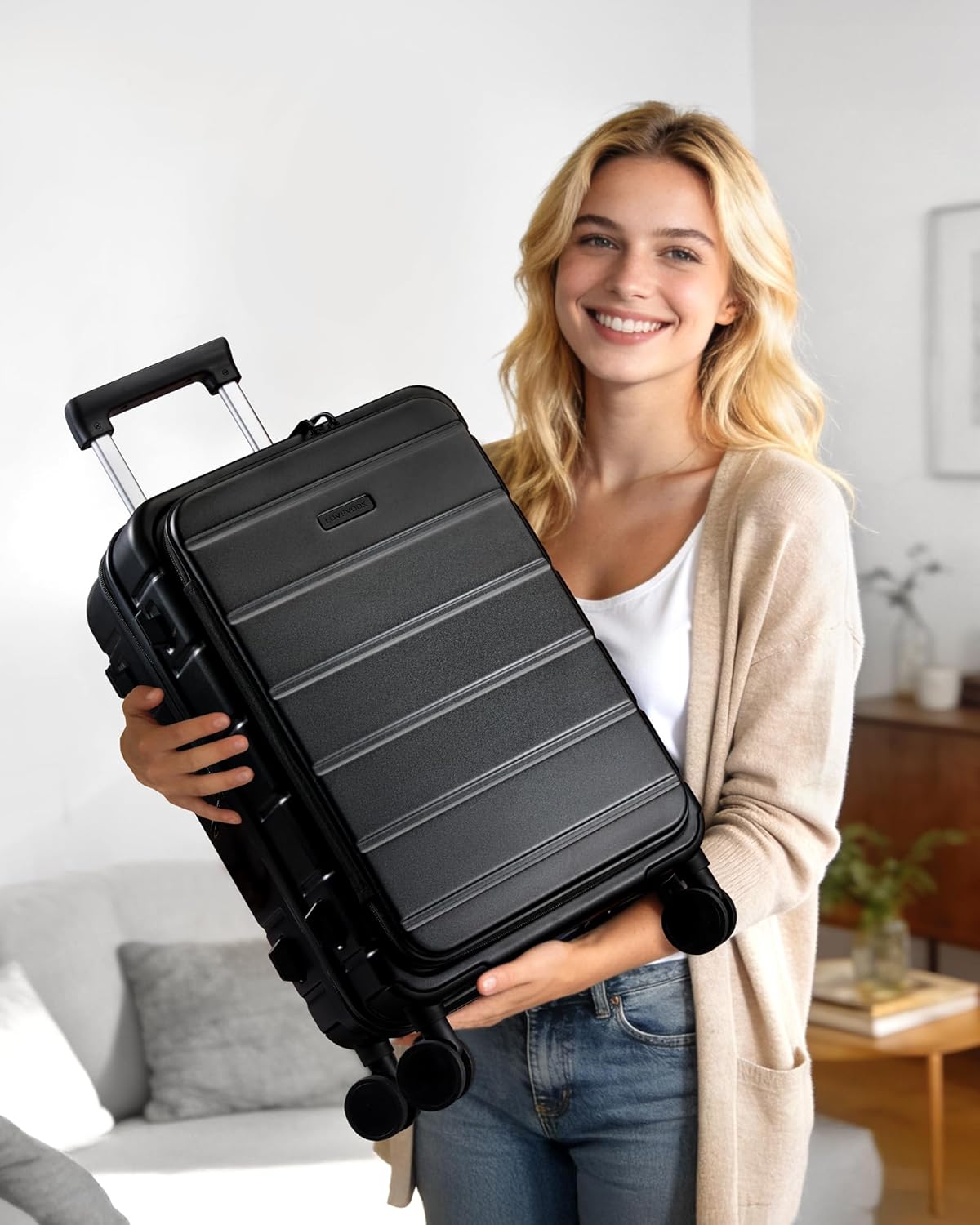 AUCT 13392 - $90 LOVEVOOK Carry On Luggage 22x14x9 Airline Approved with - Image 2