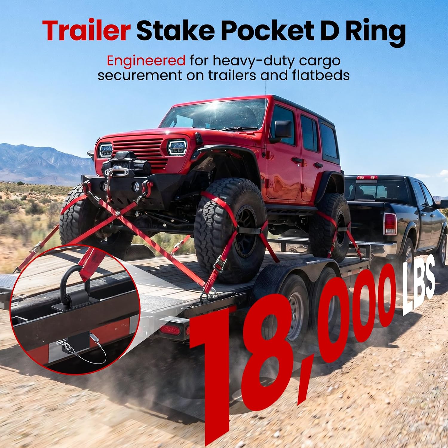 AUCT 14355 - Stake Pocket D Ring, 18000lbs D Rings Heavy Duty Stake Pocke - Image 2