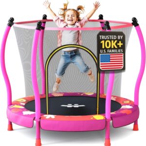 AUCT 14086 - $100 Happin  55' Trampoline for Kids with Safety Enclosure,