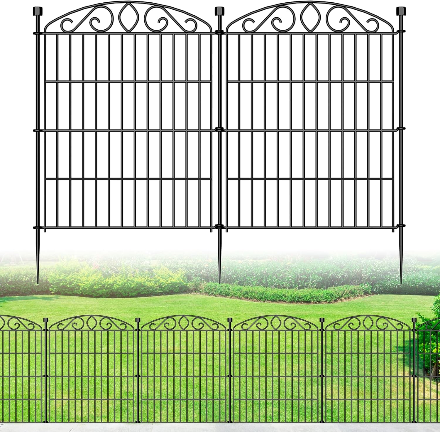 AUCT 14204 - $70 No Dig Decorative Garden Fence 6 Panel - 30in H x 11.4 f