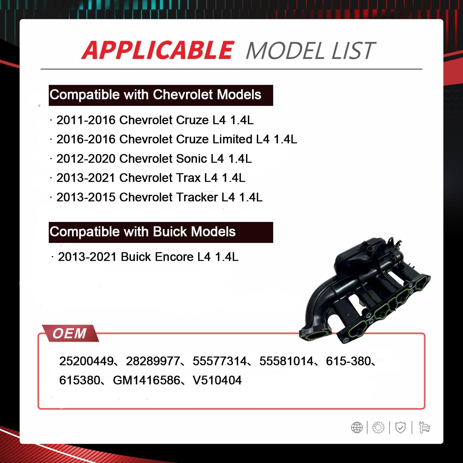 AUCT 12471 - $71 615-380 Engine Intake Manifold Assembly Compatible with - Image 2