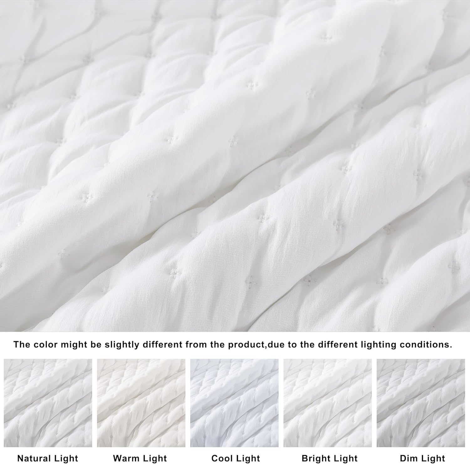 AUCT 13433 - WDCOZY White Cloud Quilt Set King Size, Lightweight Soft Cro - Image 2