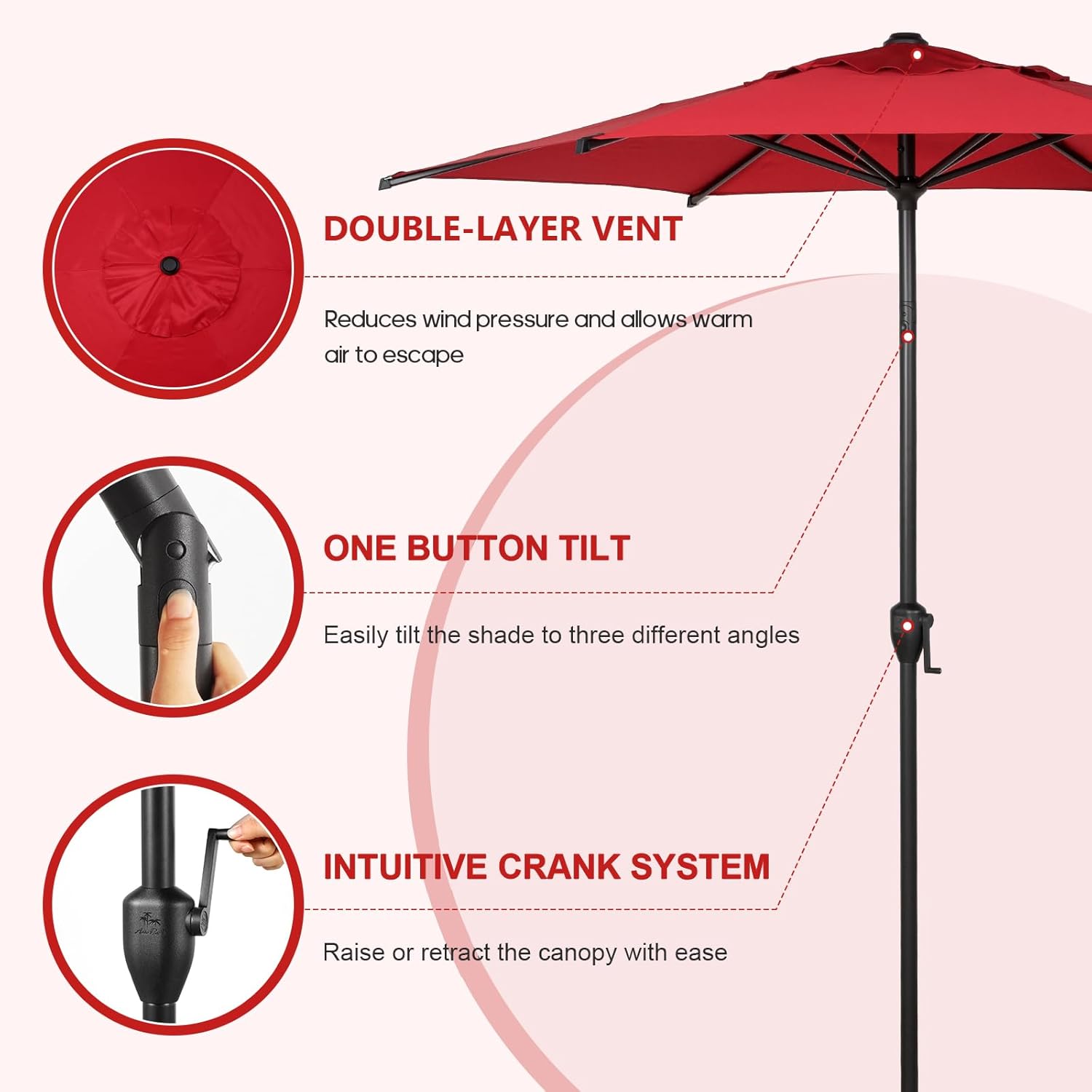 AUCT 12403 - Abba Patio 7.5FT Lyon Outdoor Patio Umbrella Outdoor Table U - Image 2