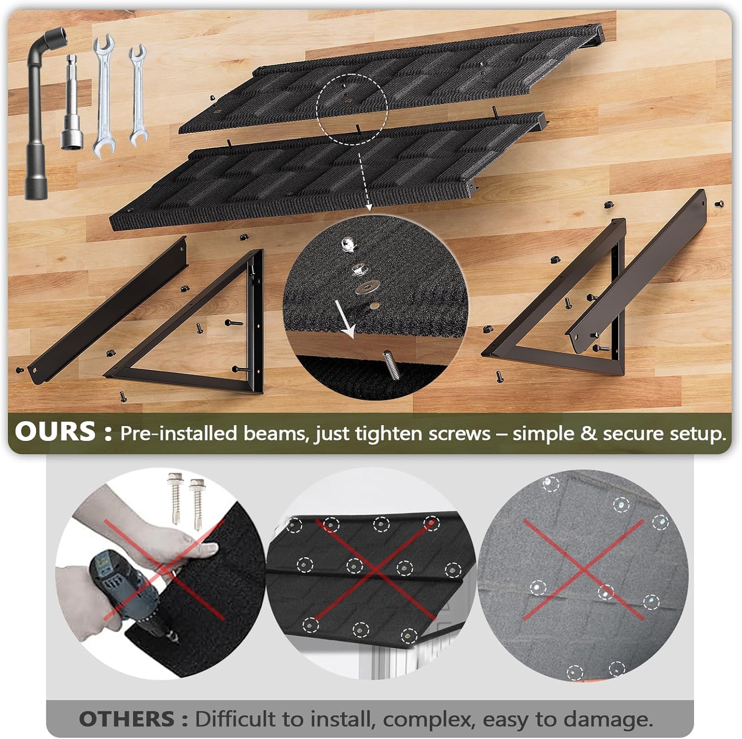 AUCT 12165 - $229 Metal Awnings 52" W x 31" H, Tile Shaped Metal Awning f - Image 4