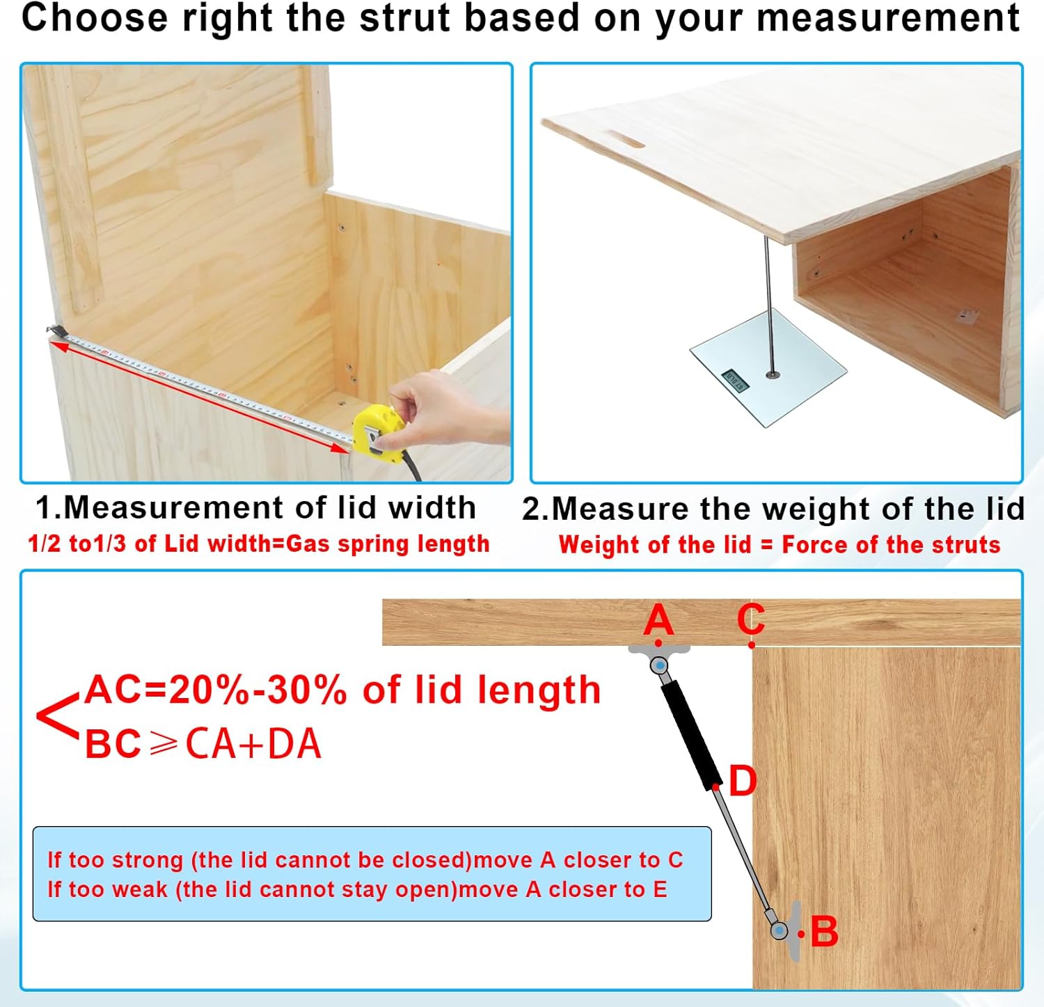 AUCT 12321 - 23in 67LB Gas Struts for Heavy Lid with L Mounting Bracket G - Image 4