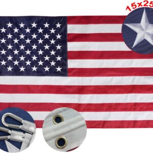 AUCT 11968 - $498 Bradford Large American Flag 15x25 ft Embroidered Stars