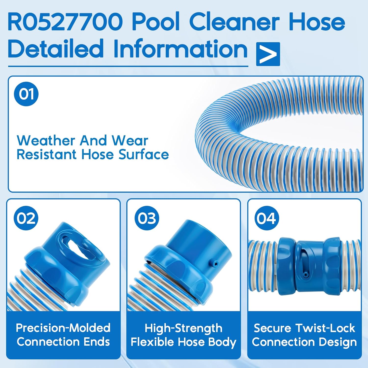 AUCT 12316 - $68 6 Pack R0527700 Pool Cleaner Hose, 39" Twist Lock Vacuum - Image 3