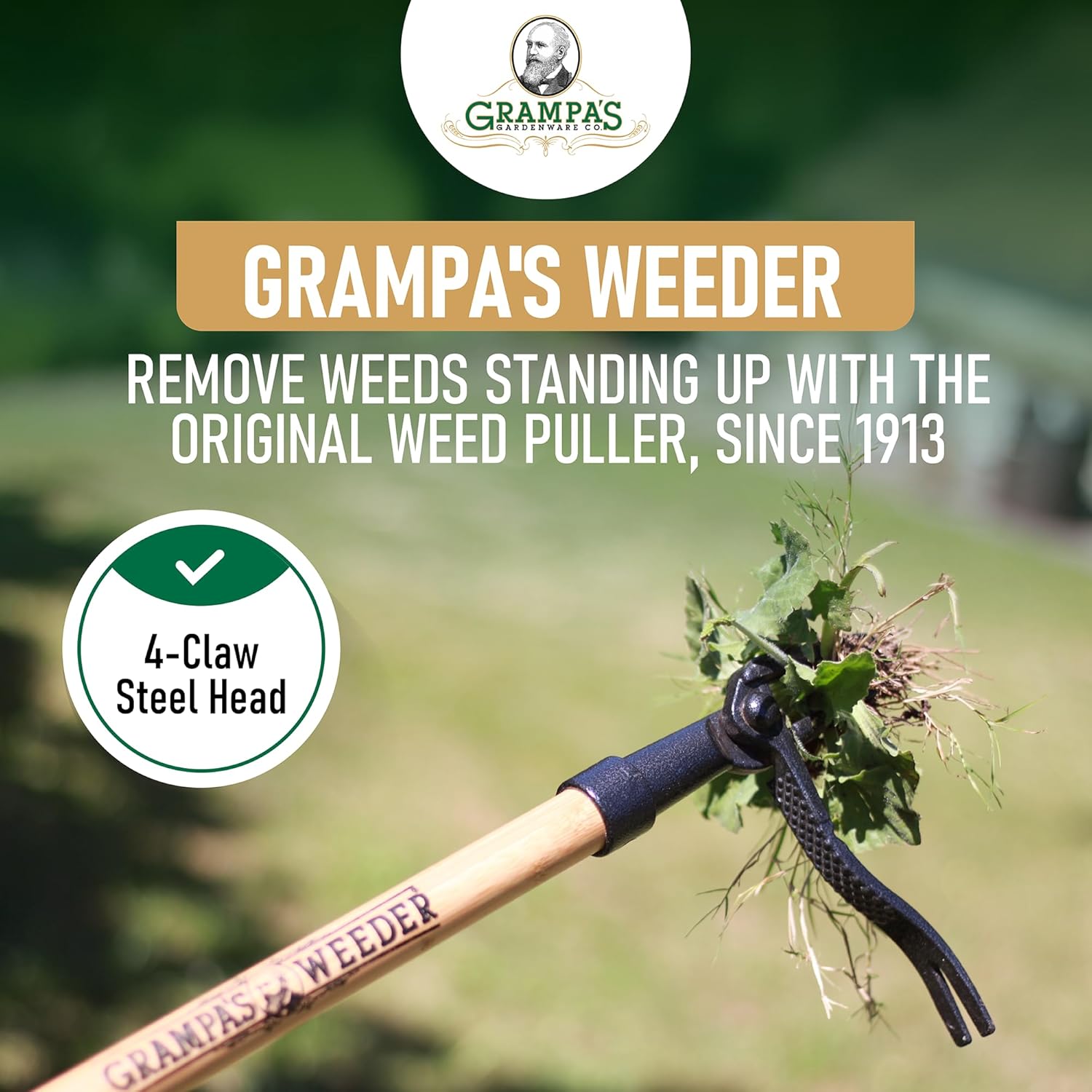 AUCT 14146r - Grampa's Weeder - The Original Stand Up Weed Puller Tool wit - Image 2